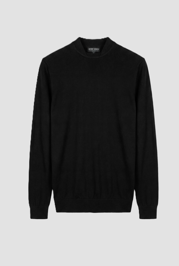 maglia con dettaglio a v uomo nero