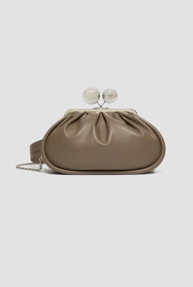 borsa pasticcino medium in nappa donna fango