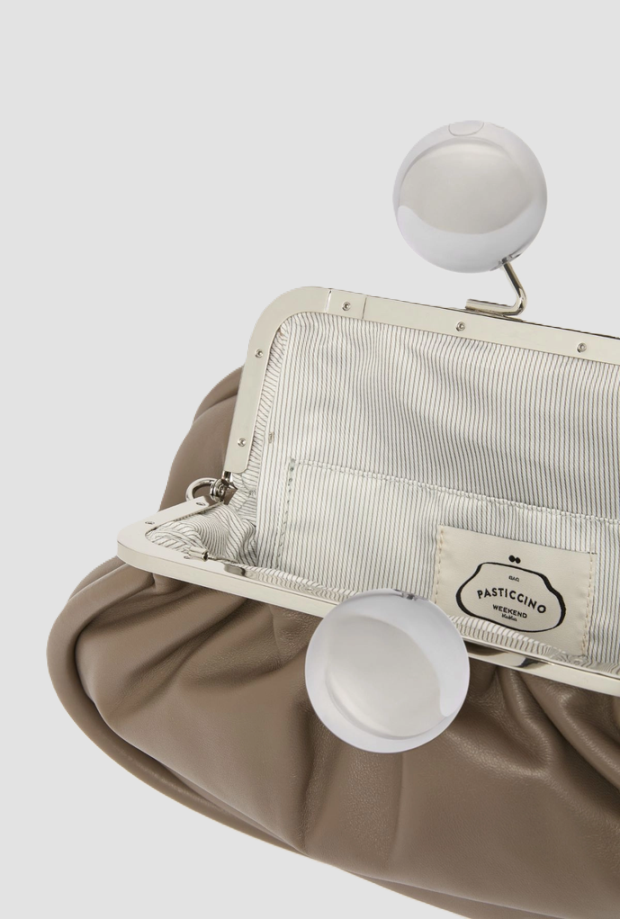 borsa pasticcino medium in nappa donna fango