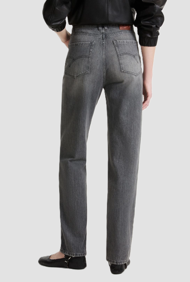 jeans mom fit donna grigio