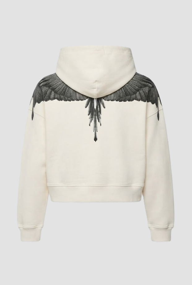Sudadera crop con crema de mujer capucha