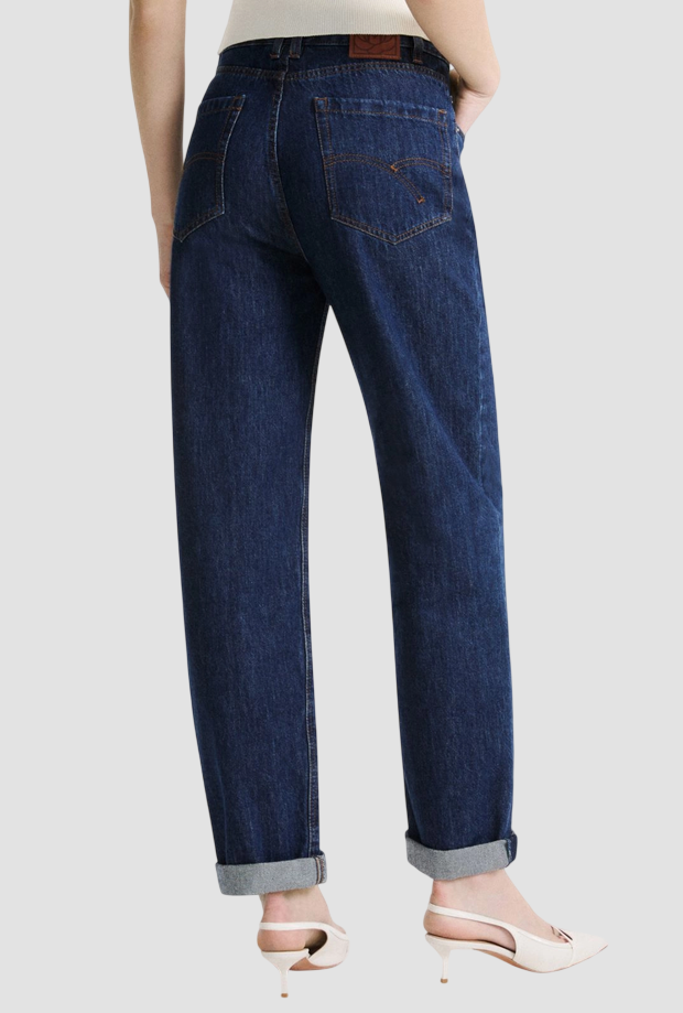 jeans mom fit woman navy blue