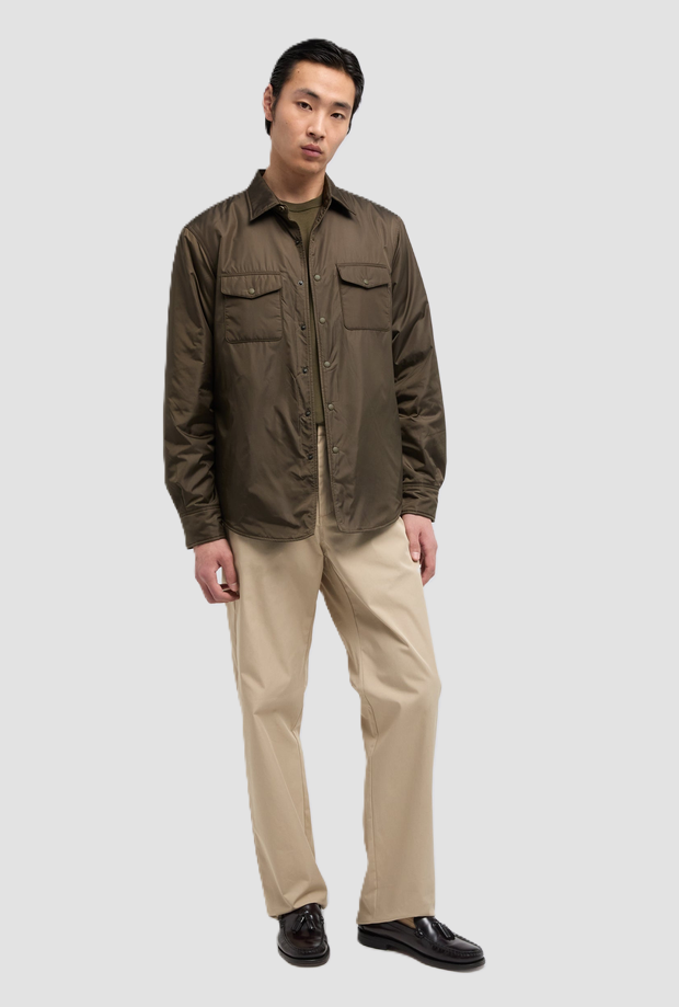 camicia-giacca da uomo verde militare
