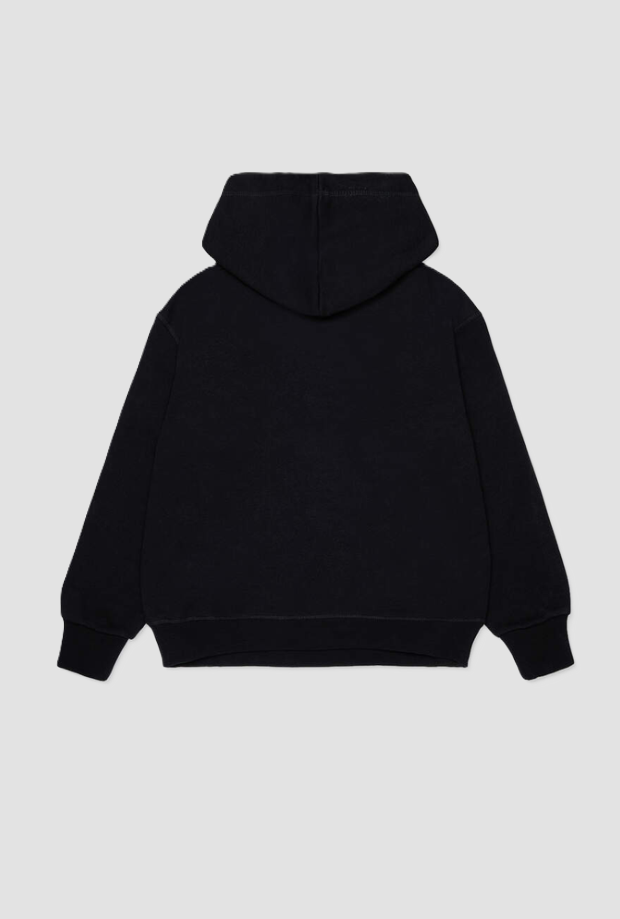 felpa con cappuccio e logo bambino nero