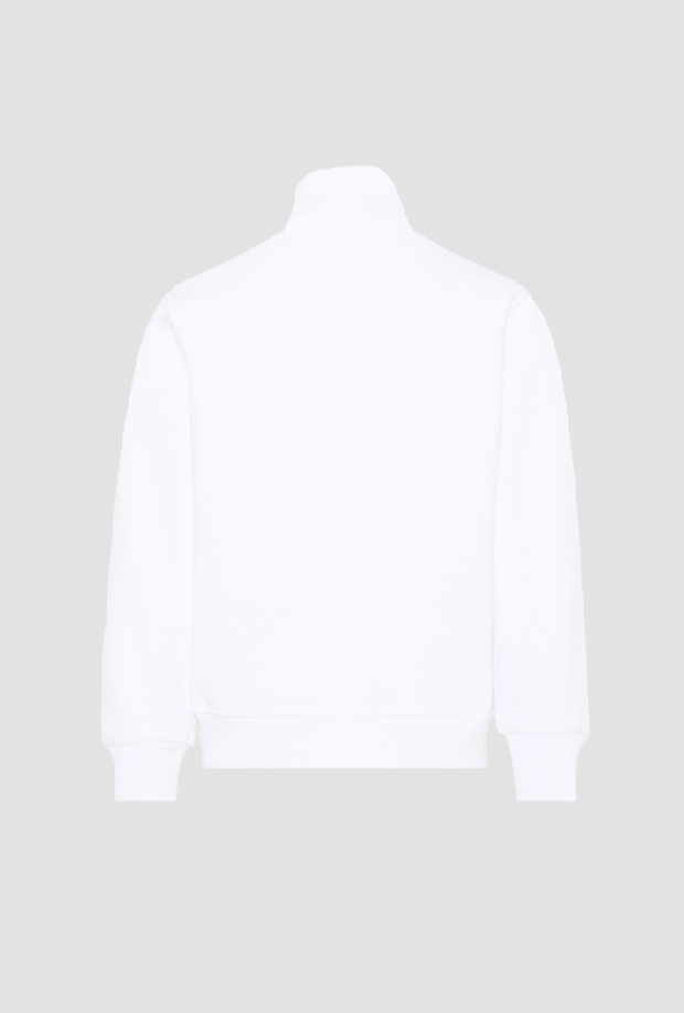 felpa full-zip a collo alto bambino bianco