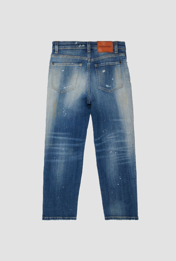 jeans con parche de bebé azul