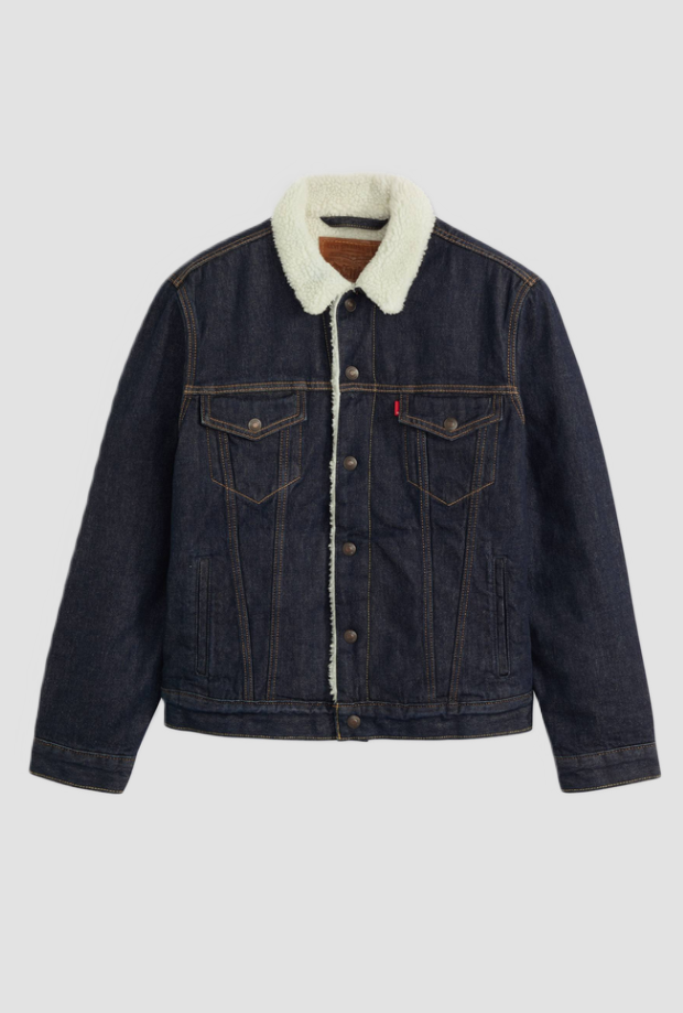 giubbotto sherpa trucker type iii uomo blu scuro