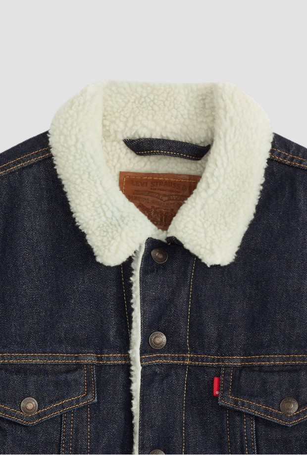 giubbotto sherpa trucker type iii uomo blu scuro