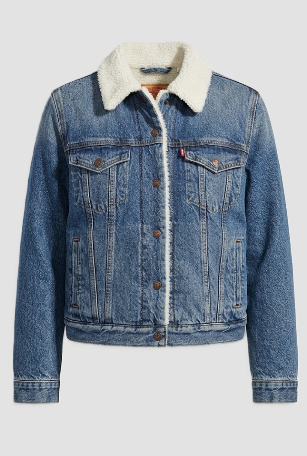 giubbino sherpa trucker donna blu medio