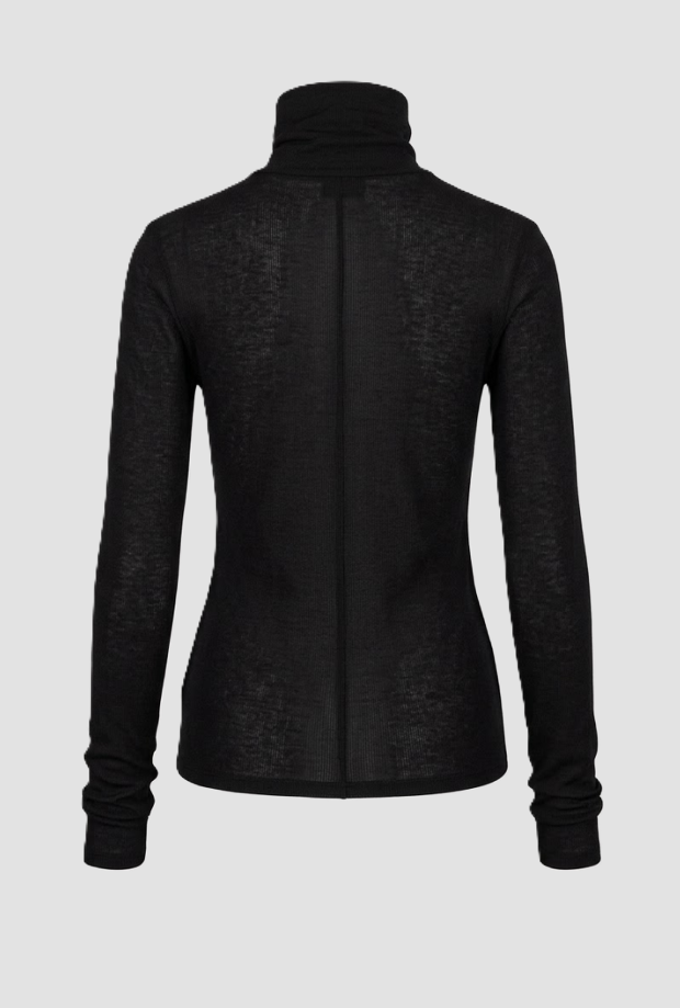 top with black woman drop neck