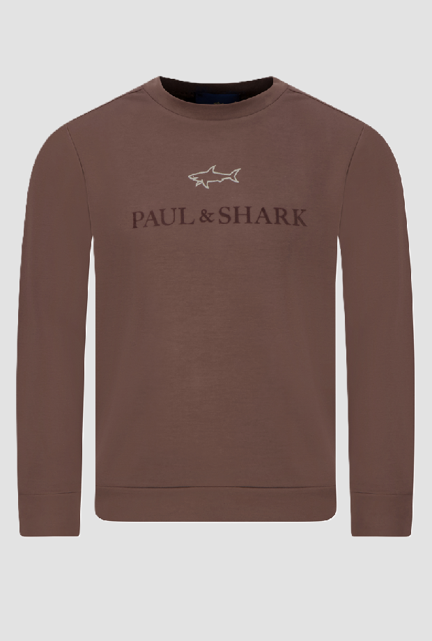 Crew neck sweatshirt with logo man turtleneck