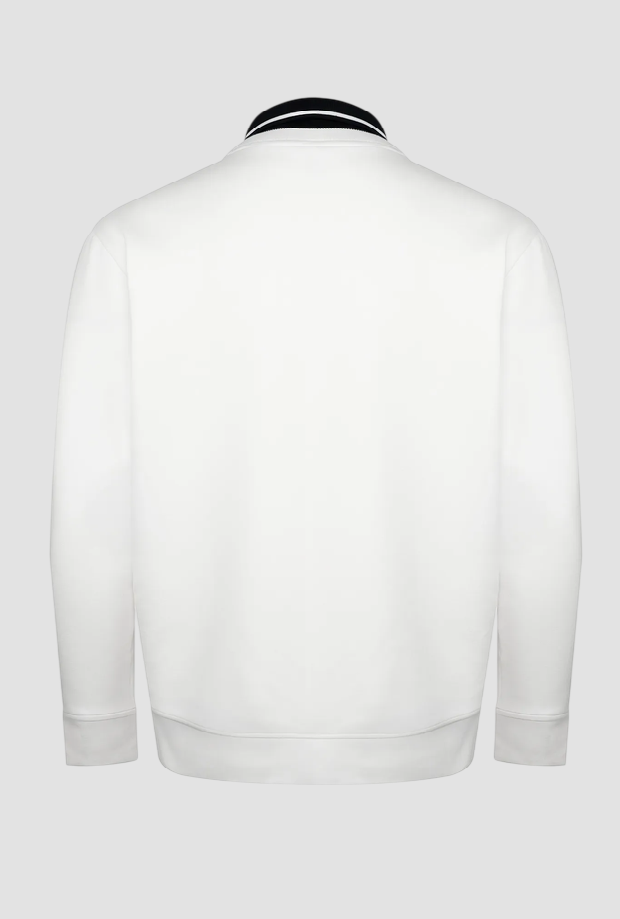 sweatshirt with polo neck man white snow