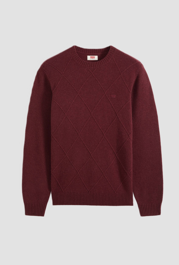 red men's round neck mesh
