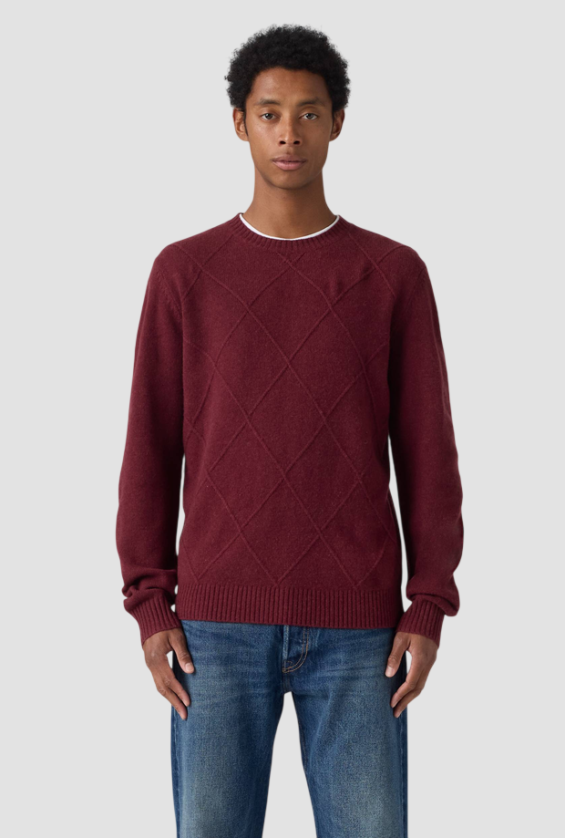red men's round neck mesh