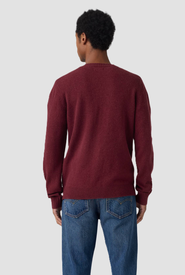 red men's round neck mesh