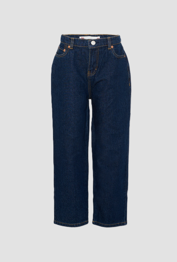 jeans straight fit bambina blu scuro