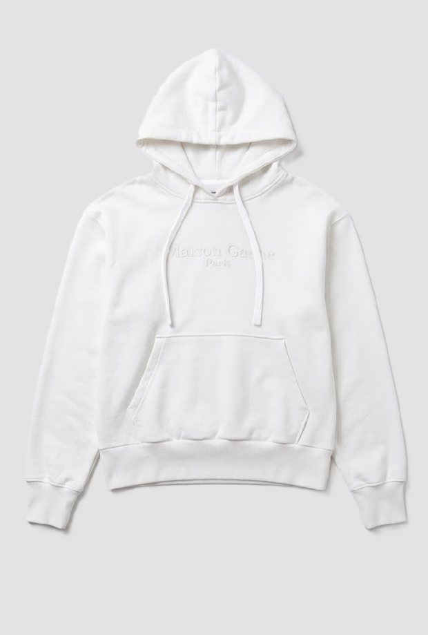 felpa con cappuccio e logo donna bianco