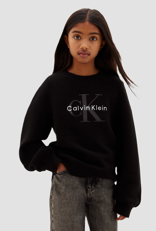 sweater with black baby logo