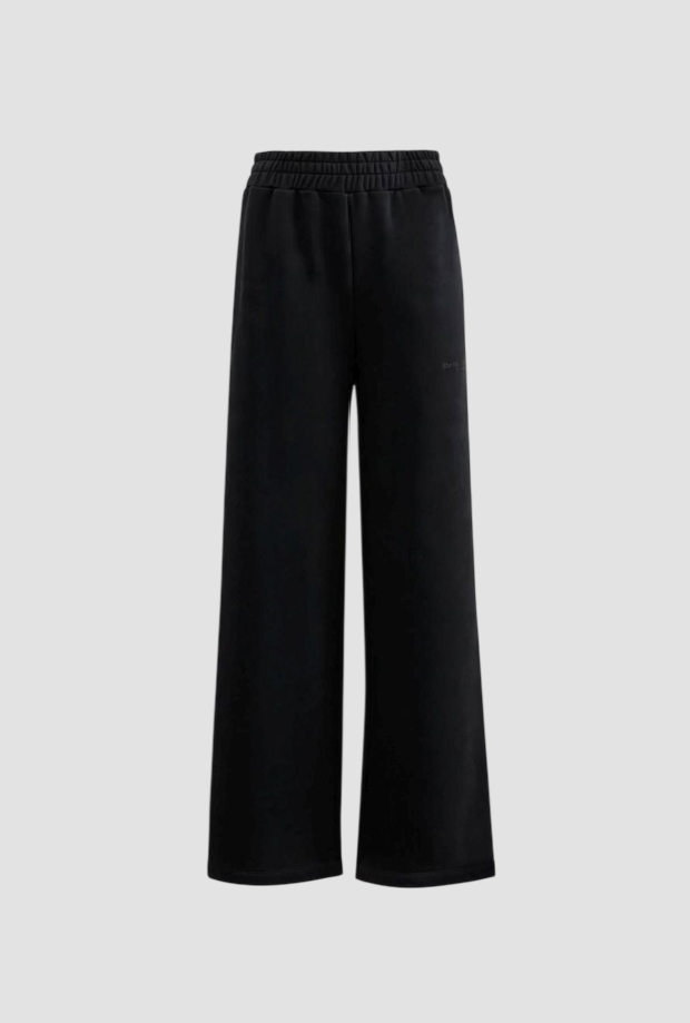 straight trousers in sweatshirt with embroidery logo