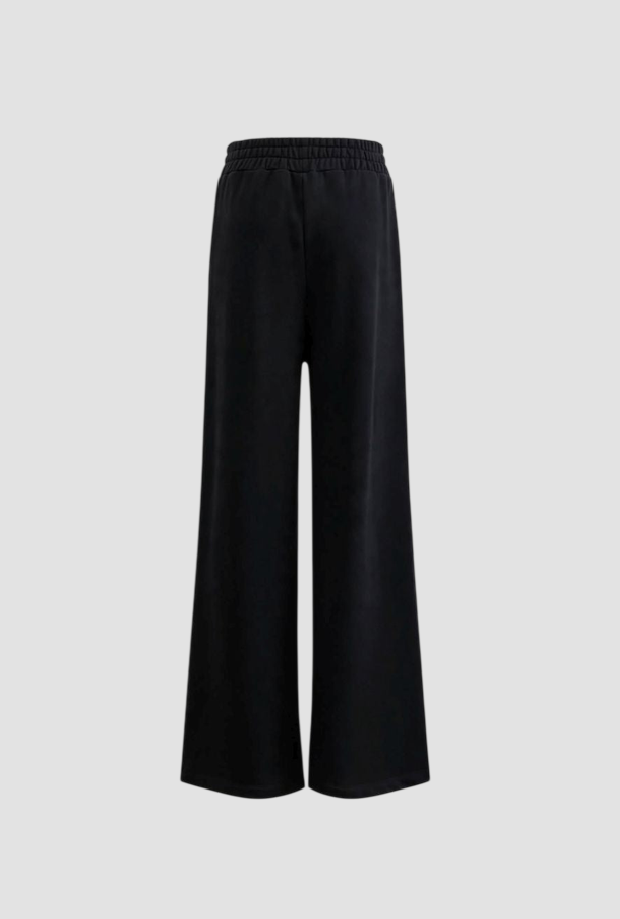straight trousers in sweatshirt with embroidery logo