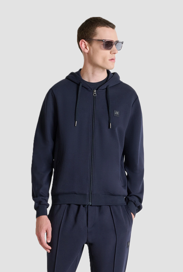 sudadera con capucha azul marino