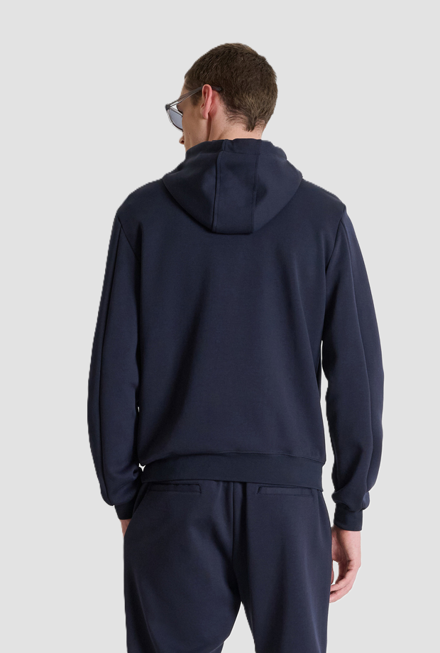 sudadera con capucha azul marino