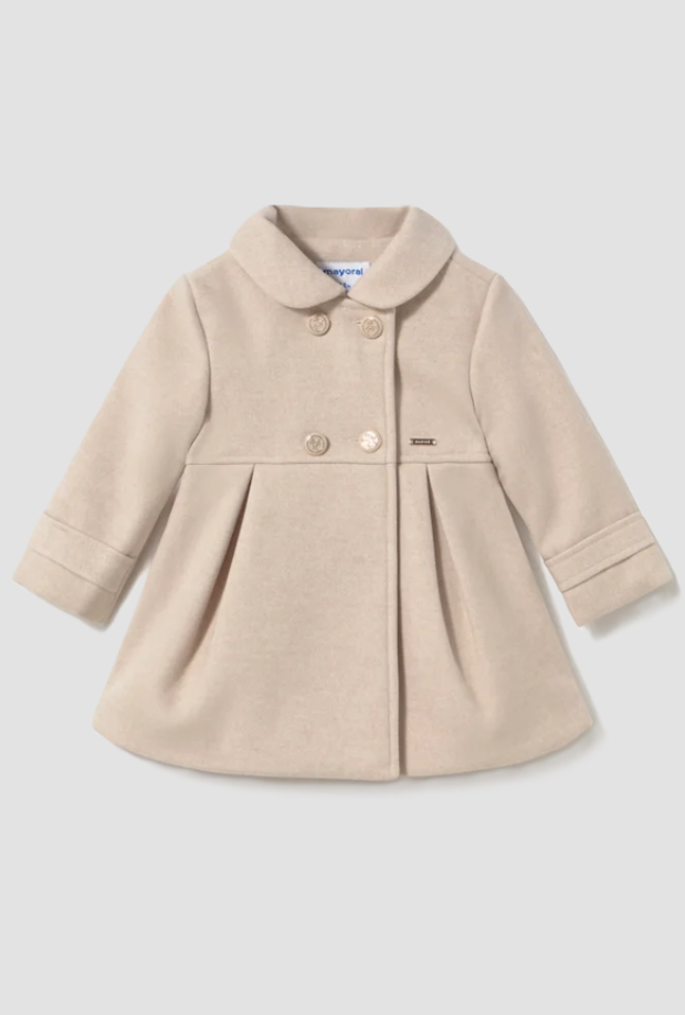 beige baby doek jas