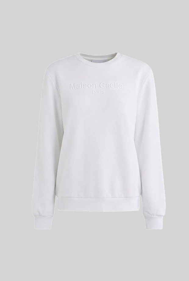 long sleeve paris sweatshirt with embossed logo