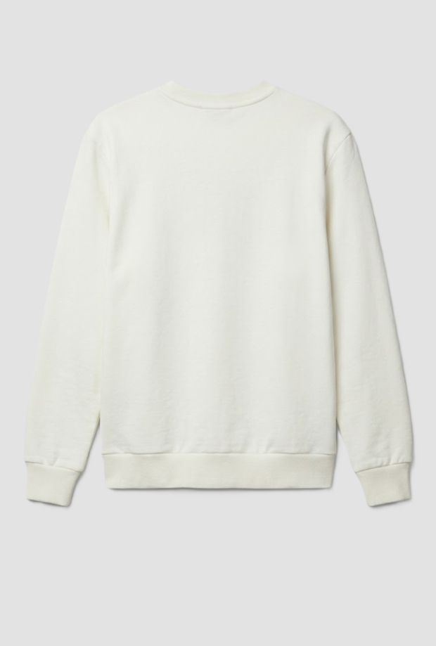 Crew neck sweatshirt with rhinestone logo white woman