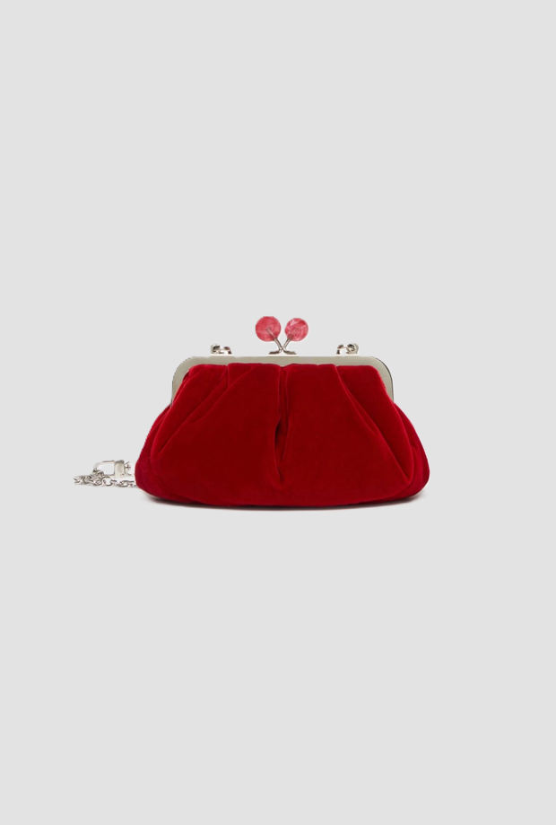borsa pasticcino small in velluto donna rossa