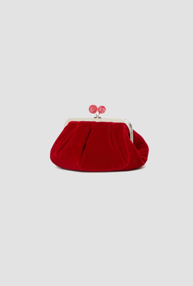 borsa pasticcino small in velluto donna rossa