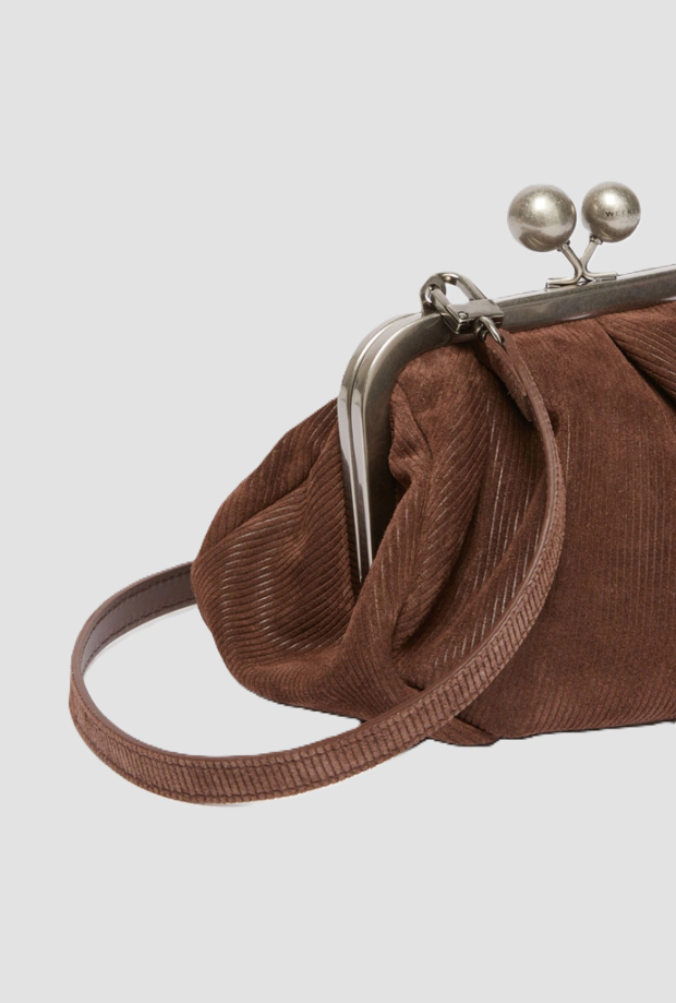 borsa pasticcino small in velluto donna cioccolato