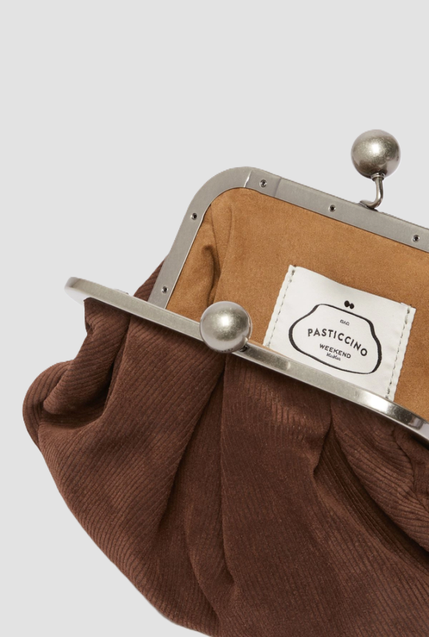 borsa pasticcino small in velluto donna cioccolato