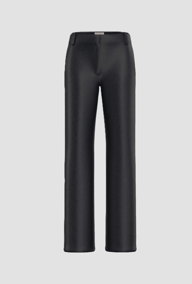 pantalone effetto pelle donna navy blue