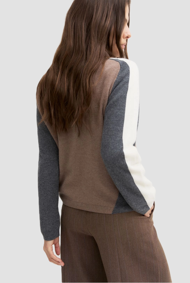 maglia a collo alto donna beige