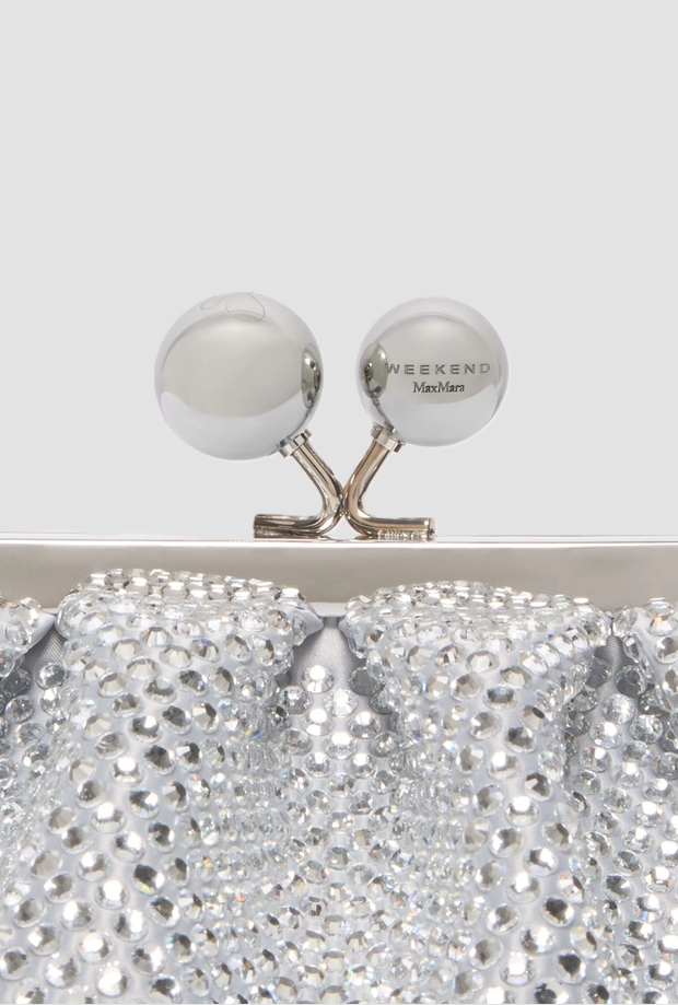 borsa pasticcino extra small con strass donna bianco