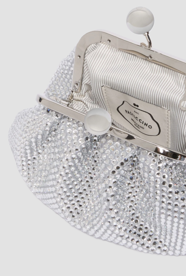 borsa pasticcino extra small con strass donna bianco
