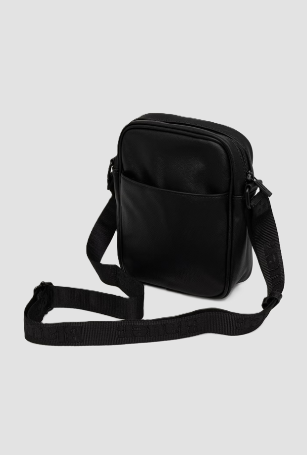 sac d'épaule en cuir noir homme