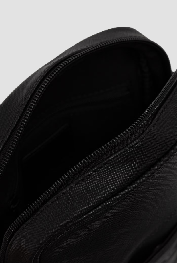 sac d'épaule en cuir noir homme