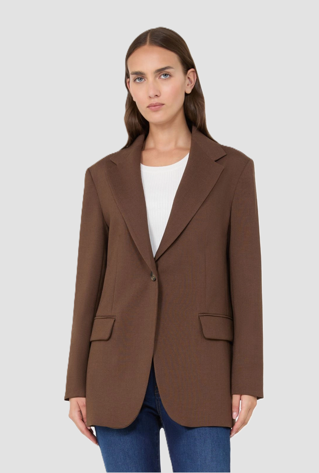 single-breasted jacket woman cocoa