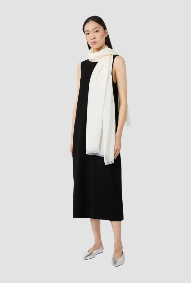 stola misto lana donna bianco