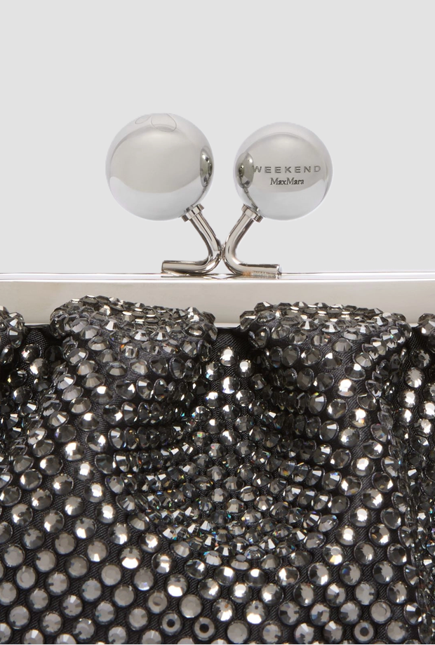 borsa pasticcino extra small con strass donna nero