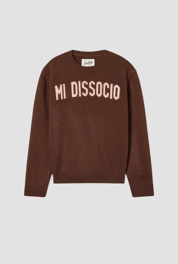 maglia princess misto lana da bambina marrone