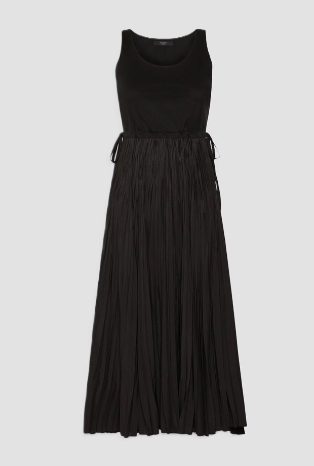 vestido con falda plissé mujer negra
