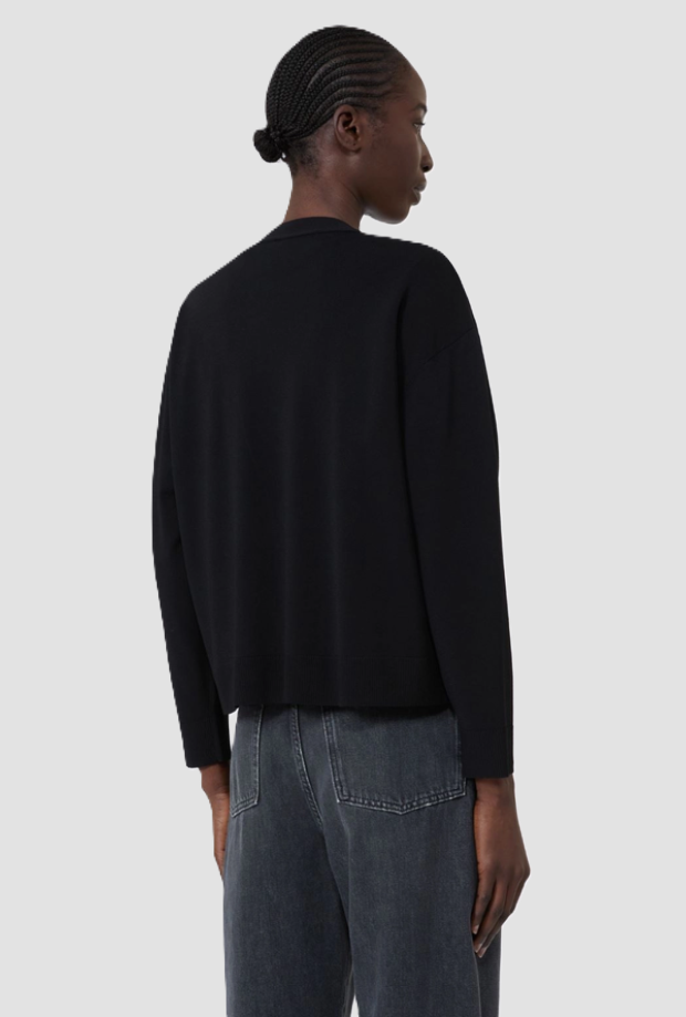 cardigan a v mujer negra