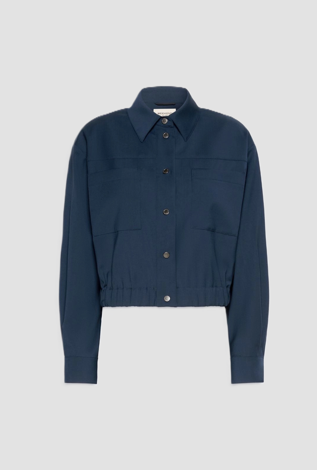 short jacket in canvas woman blue