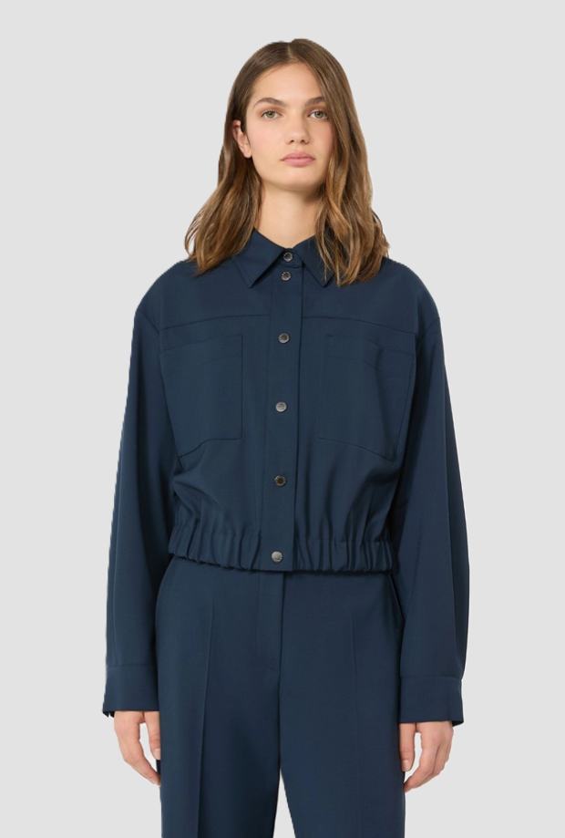 short jacket in canvas woman blue