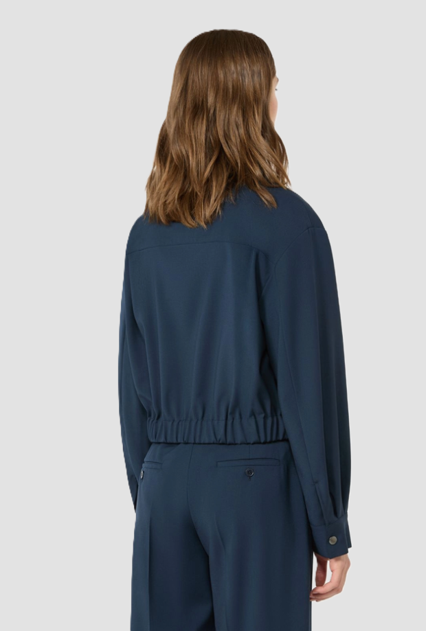 short jacket in canvas woman blue