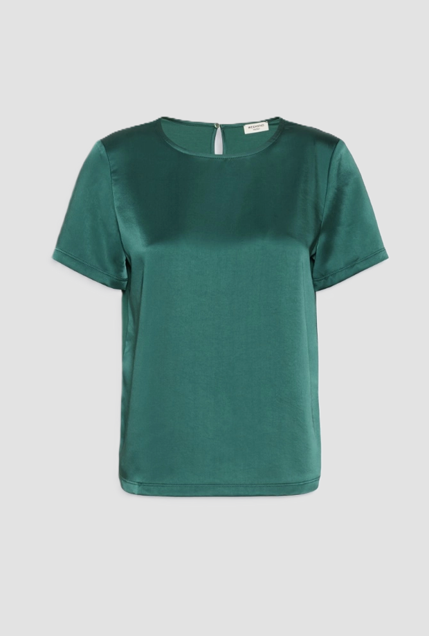 blouse en satin vert femme