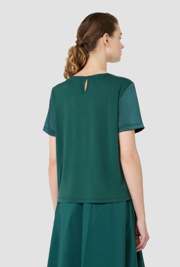 blouse en satin vert femme